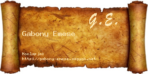 Gabony Emese névjegykártya